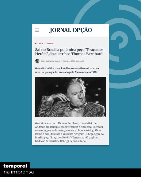 Sai no Brasil a polêmica peça “Praça dos Heróis”, do austríaco Thomas Bernhard