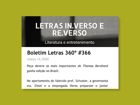 No boletim Letras 360º, Letras In.Verso e Re.verso comentam lançamentos internacionais da Temporal