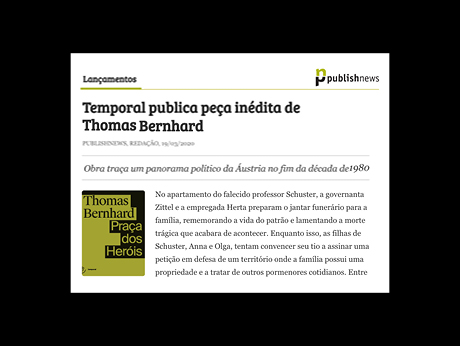 Temporal publica peça inédita de Thomas Bernhard