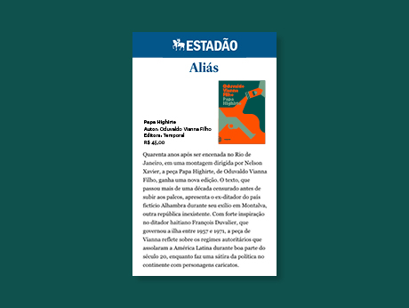 Papa Highirte entre os dez livros essenciais de fevereiro do Aliás